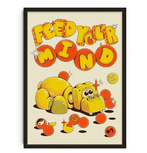 Retro Abstract Canvas Wall Art Nourishing Soul Modern Home Decor Print