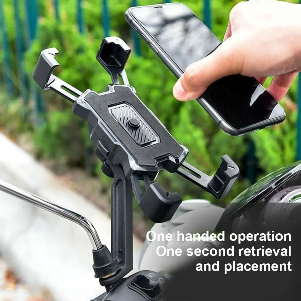 360° Rotating Motorcycle Phone Mount Handlebar Clamp – Universal Bike Phone Holder for GPS and Smartphones
