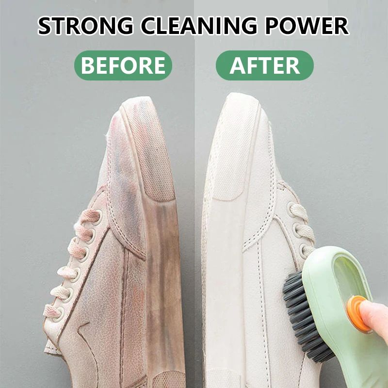 Premium Soft-Bristled Shoe & Clothes Cleaning Brush with Built-In Liquid Dispensing
