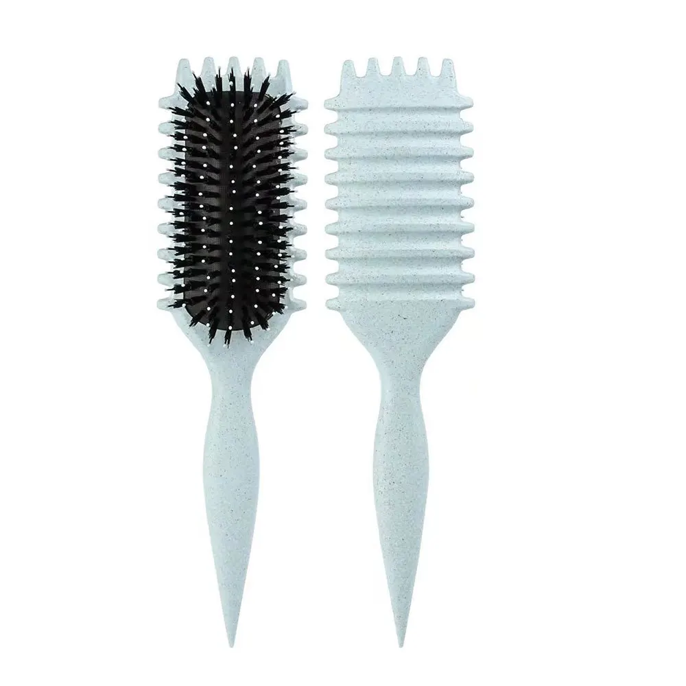 Curly Hair Detangling Brush, Scalp Massage Comb with Cleaning Claw and Natural Bristles Styling Tool