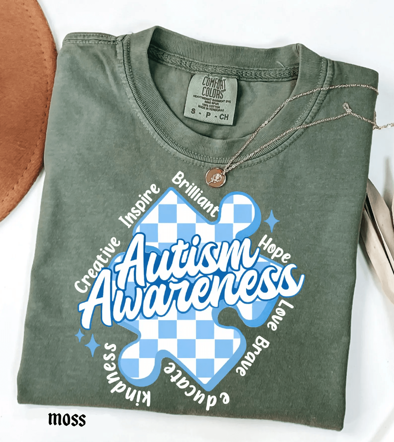 Autism Awareness T Shirt Comfort Colors Blue Support Tee
