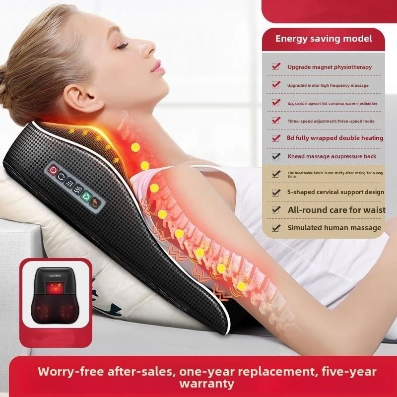 Electric Shiatsu Neck and Back Massager Pillow with Heat and Vibration