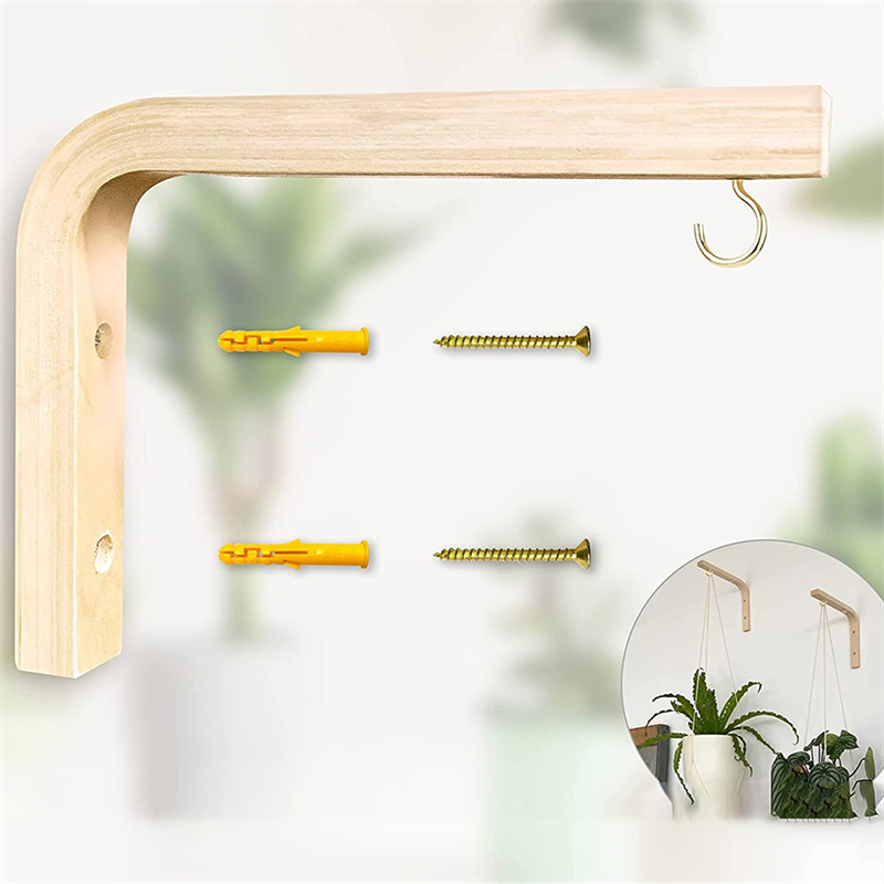 Nordic Natural Wood Wall Plant Hanger Hook for Lanterns & Wind Chimes  Stylish Balcony Home Decor