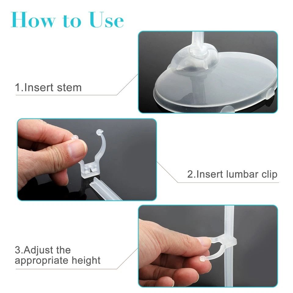 Doll Stand Display Holder with Adjustable Clips, White Plastic