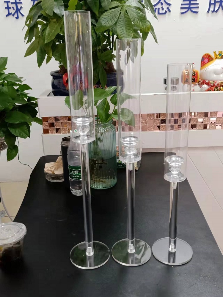 Crystal Candle Holders Set Acrylic Candlestick Road Lead Wedding Christmas Decor
