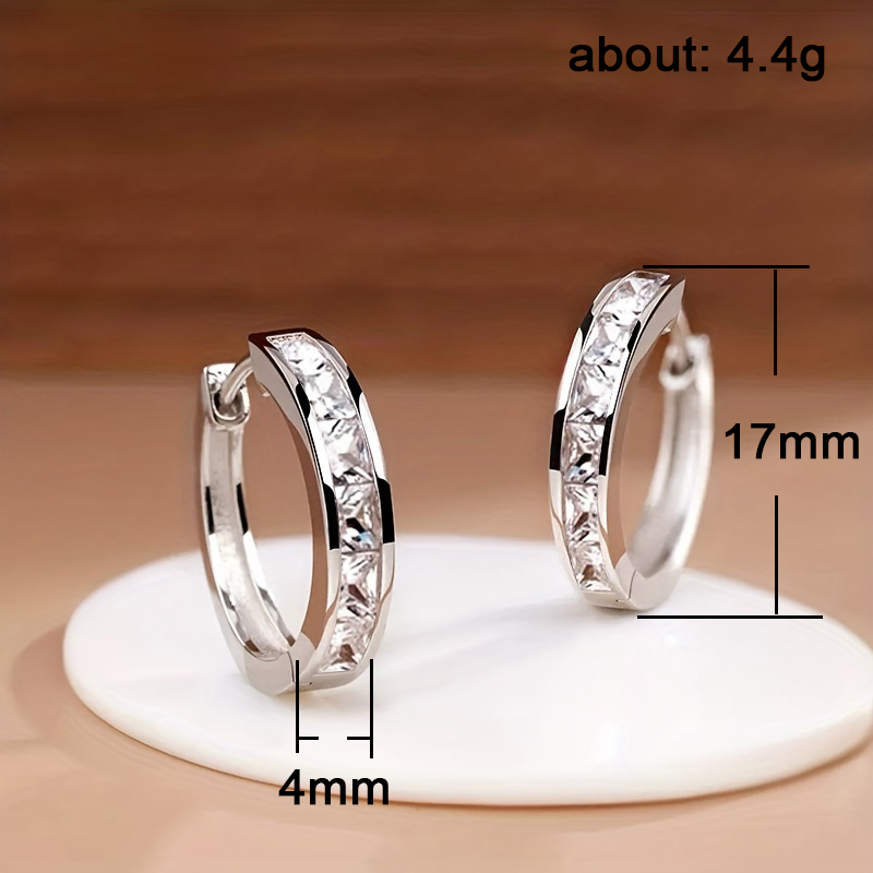 Classic Design Women Hoop Earrings, Princess Square Simple Elegant Female Accessories, Versatile Jewellery