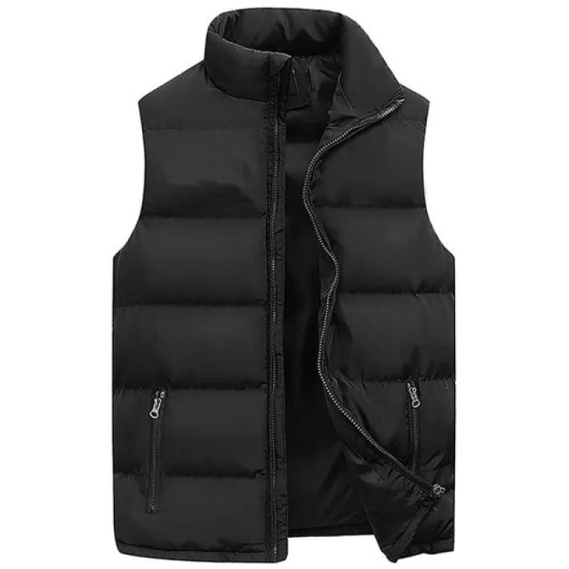 Mens Winter Vest Jacket Waterproof Sleeveless Stand Collar Casual Waistcoat