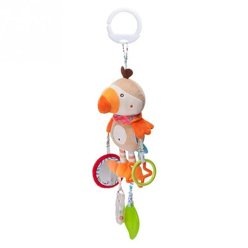 Baby Plush Stroller Toy Hanging Rattle Mobile with Cartoon Animals