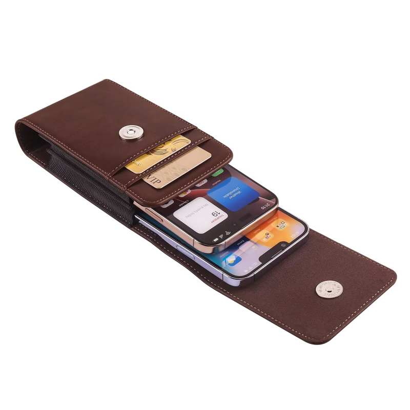 Vertical Dual Pouch Cell Phone Belt Pouch Durable Smartphone Waist Holder Case