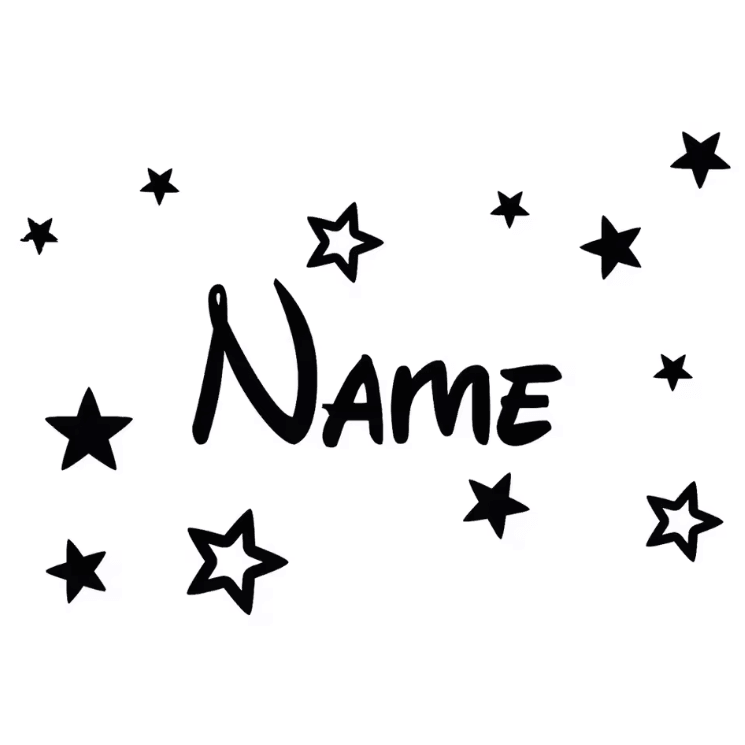 Personalized Name Wall Sticker with Stars – Custom Kids Room Vinyl Decor (30 20cm)