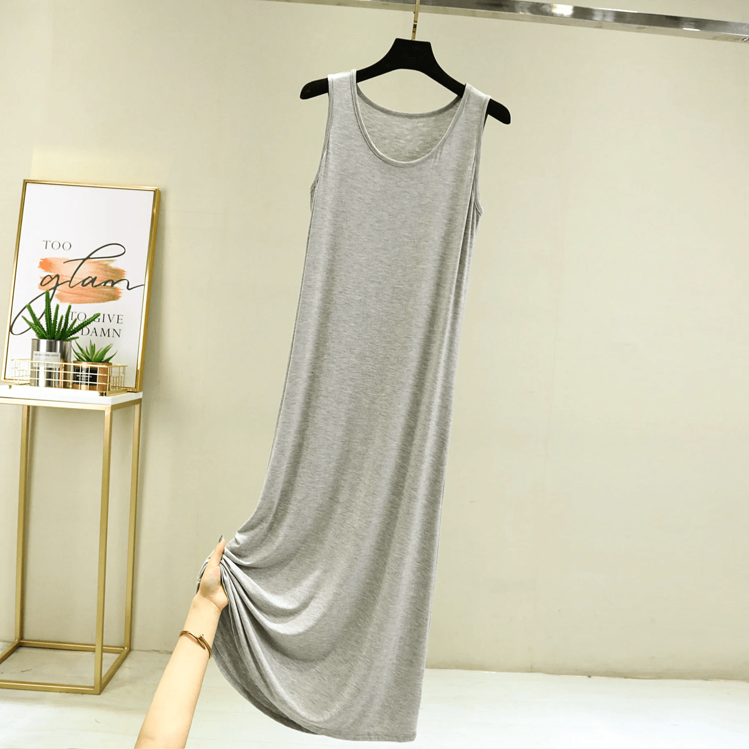 Casual Modal Night Dress for Women Sleeveless Comfortable Sleepwear