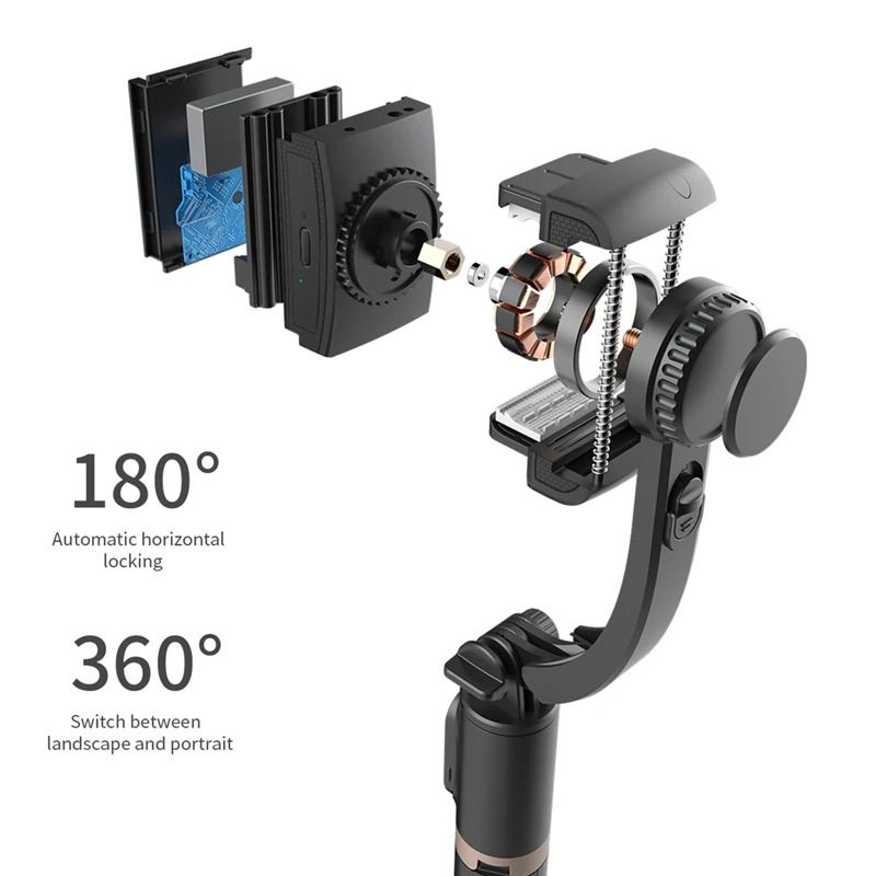 Foldable Gimbal Stabilizer Selfie Stick Tripod with Bluetooth Remote