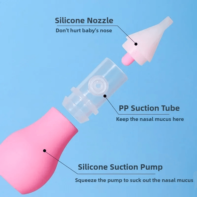 GentleBreathe Silicone Baby Nasal Aspirator – Safe Infant Nose Cleaner and Congestion Relief Pump
