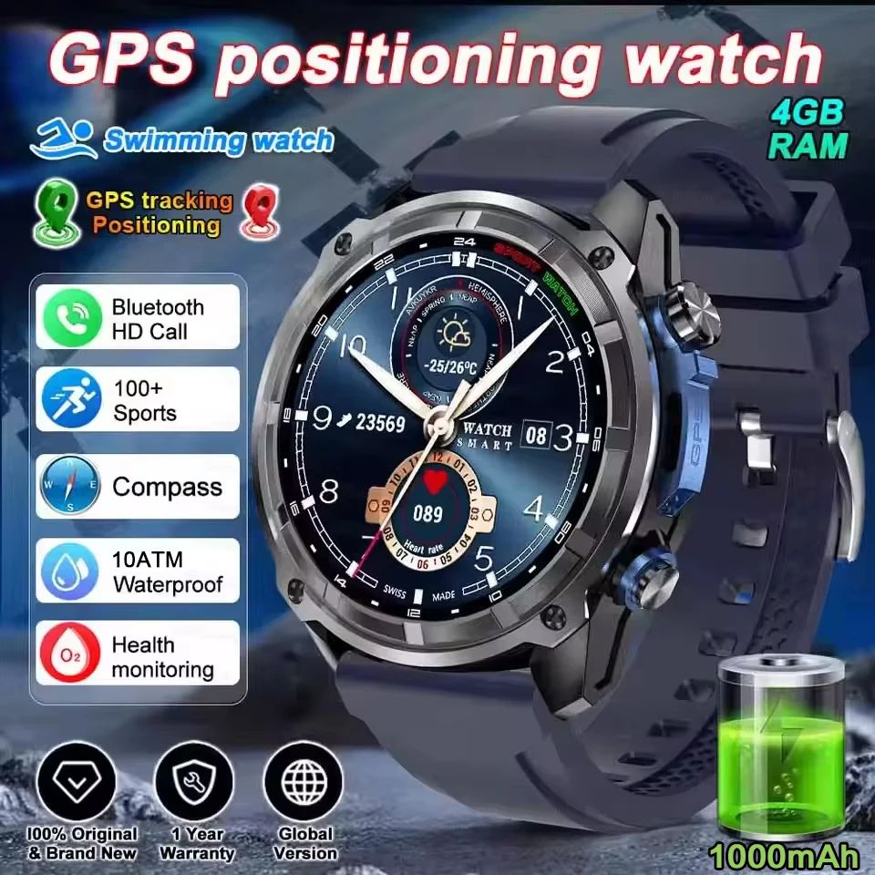 Military GPS Smart Watch with Offline Maps