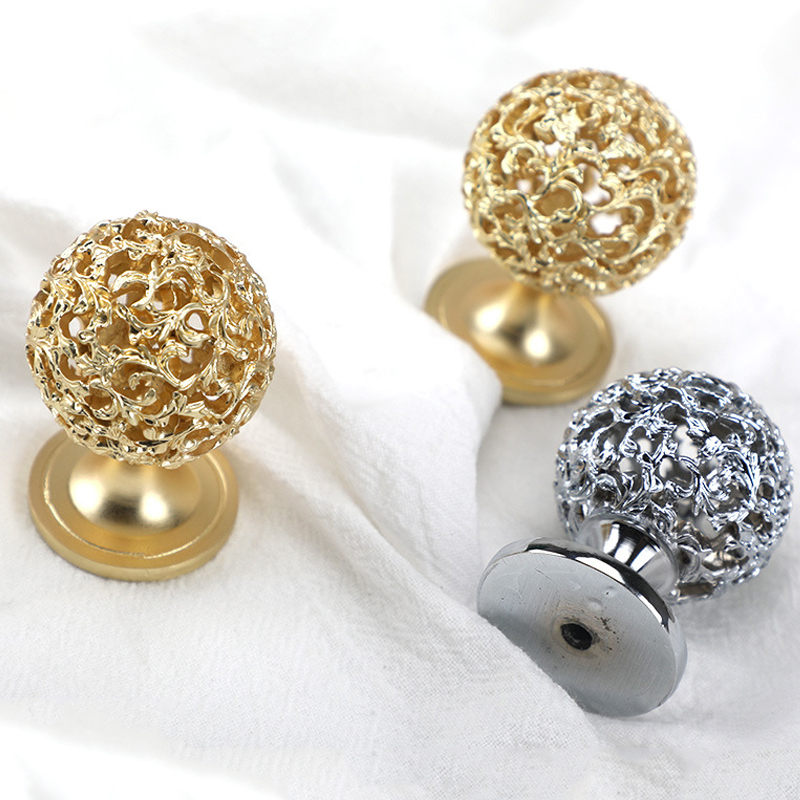 Polished Ball Cabinet Knob Zinc Alloy Round Drawer Pull