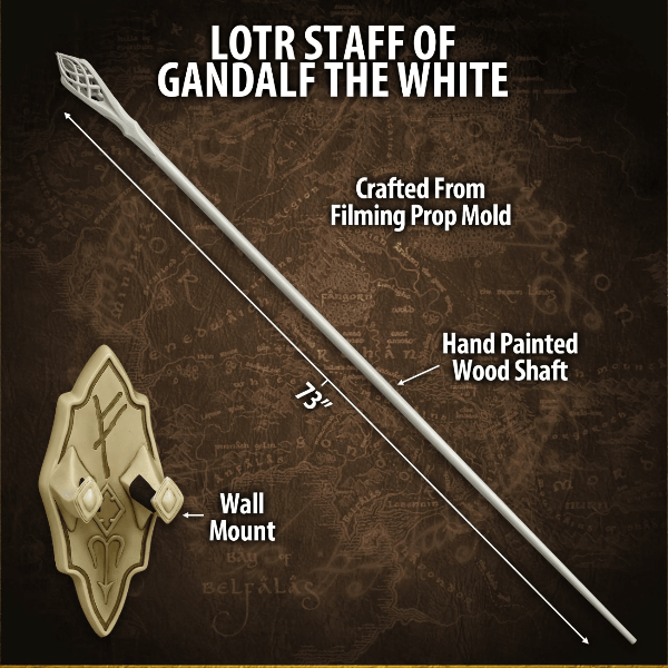 Staff of Gandalf the White - Official LOTR Film Replica