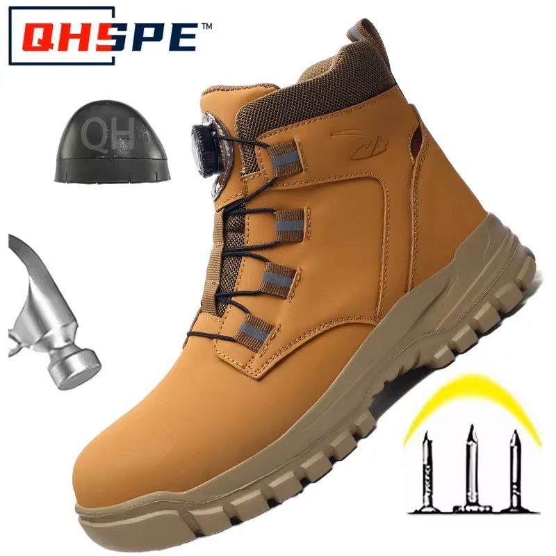 Men's Rotating Button Safety Shoes with Steel Toe Protection