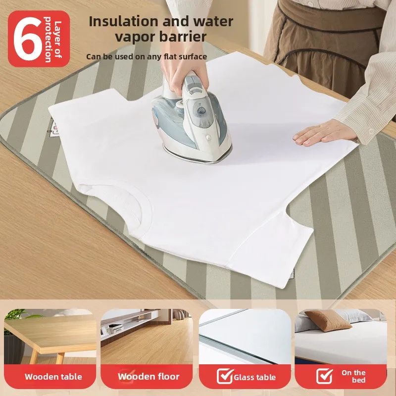 Foldable Ironing Pad with Heat Resistant Gloves