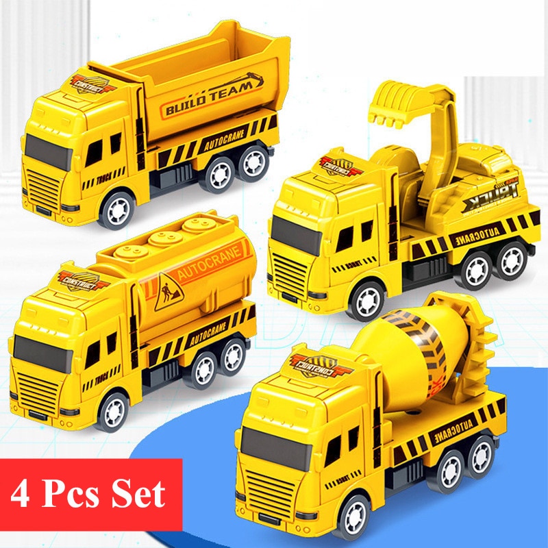 Pull Back Cars, FrictionPowered Construction Vehicles  Dump Truck & Crane Set for Toddlers and Kids