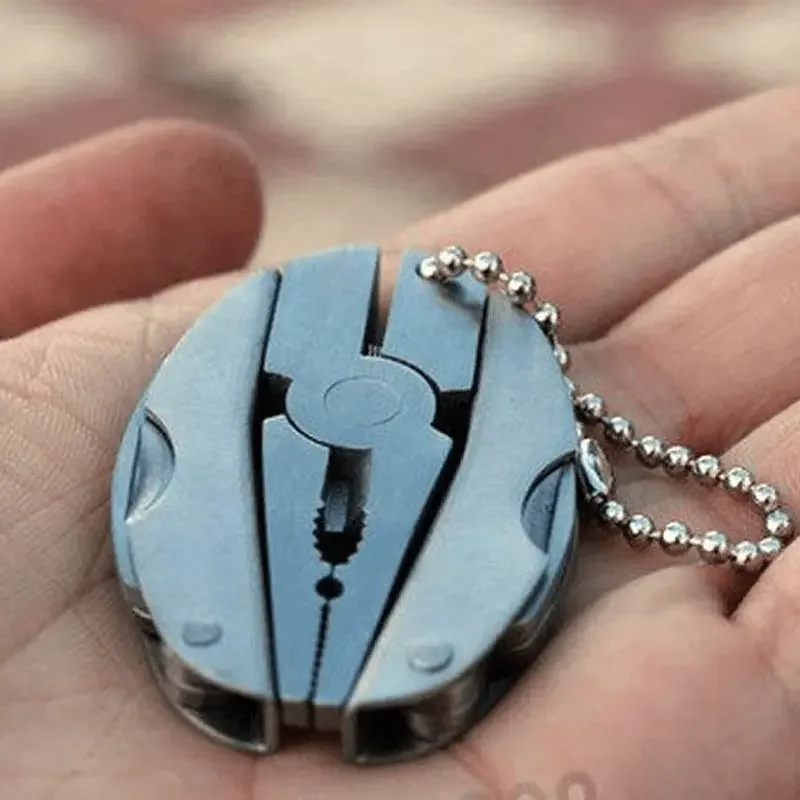 Stainless Steel Multi-Purpose Folding Pliers, Keychain Screwdriver, Portable Outdoor Tool