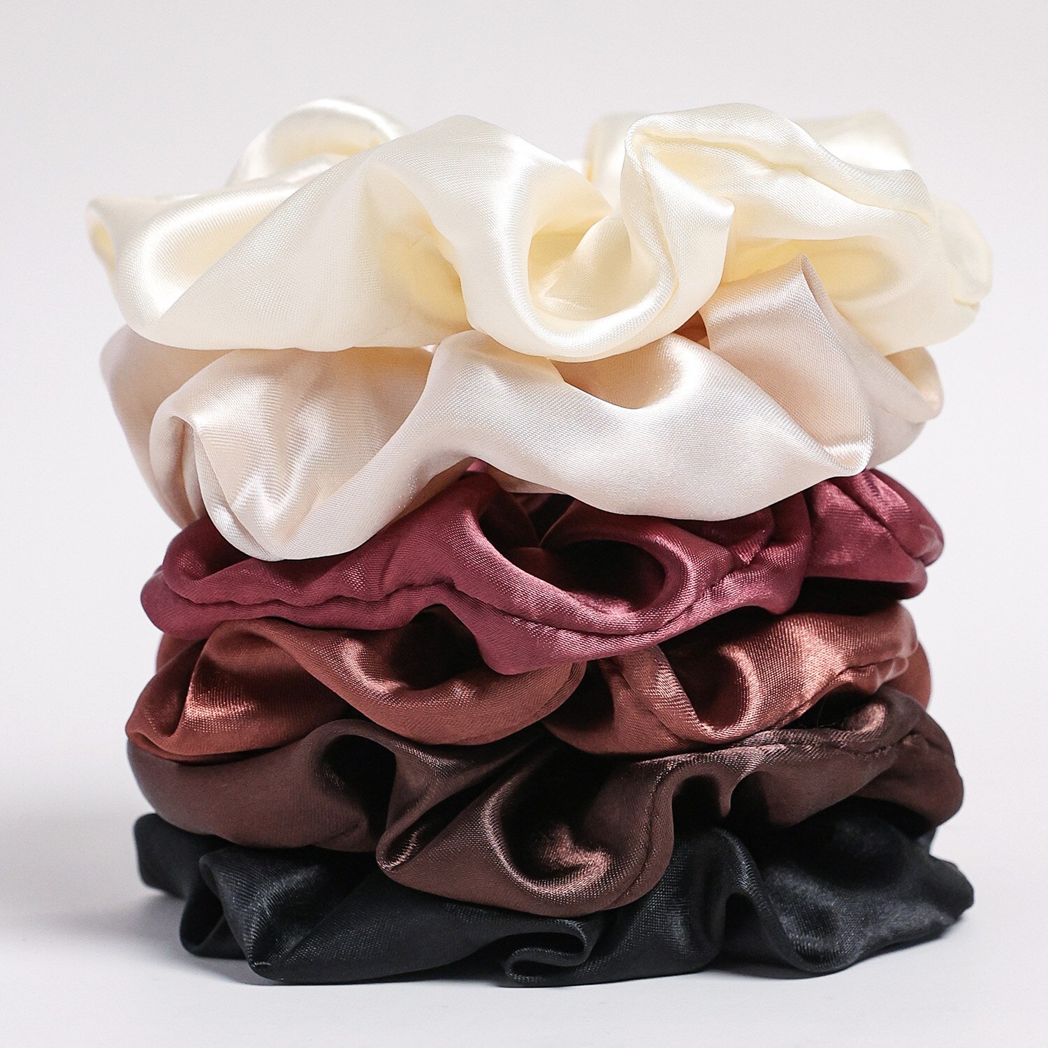 Soft Velvet Scrunchies for Women, Pure Color Satin Large Scrunchie Set, No-Tangle Hair Accessories