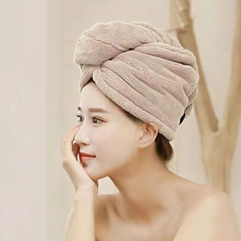 Quick Dry Microfiber Hair Towel 25x63cm Women Bath Turban Wrap