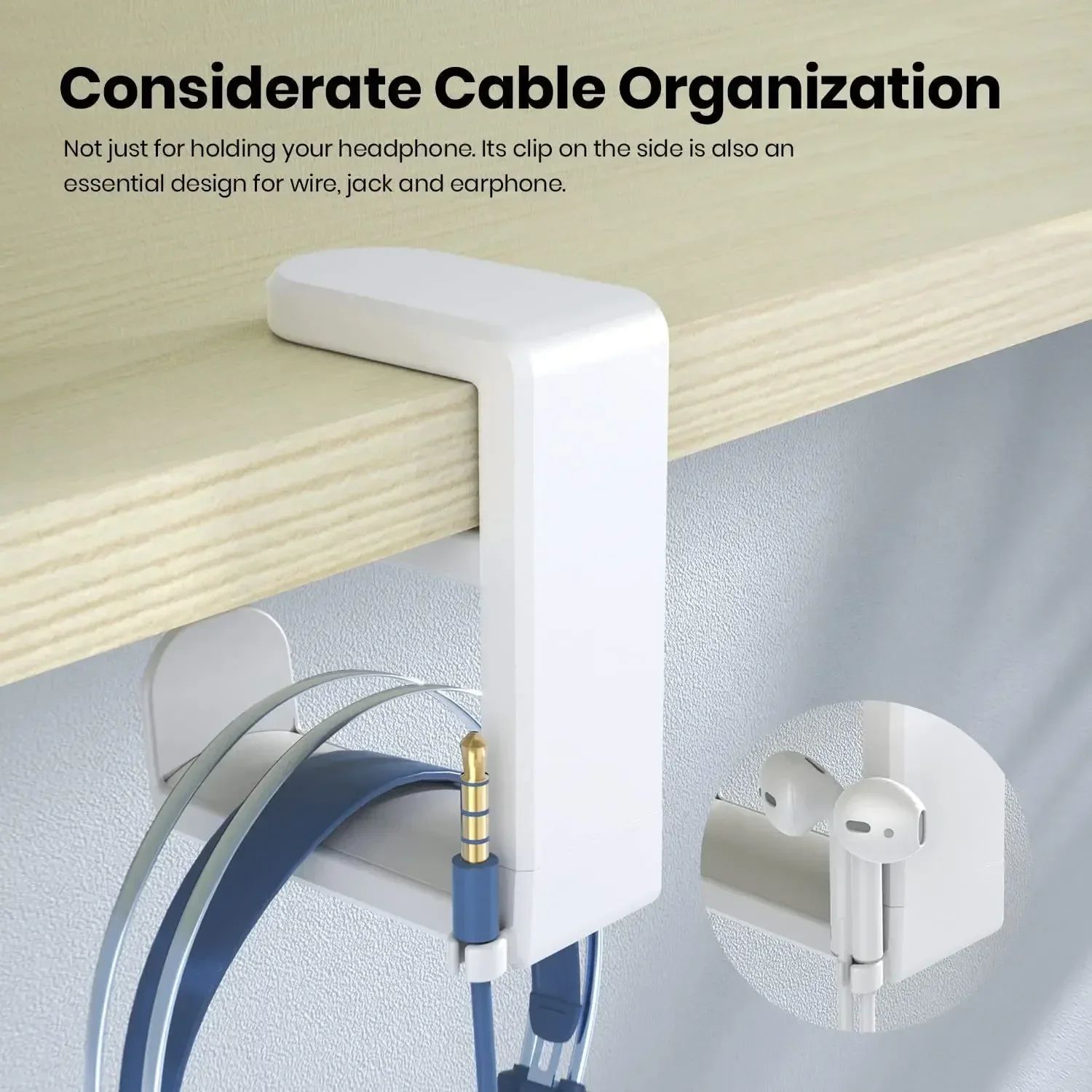 Rotating Desk Clip Headphone Holder