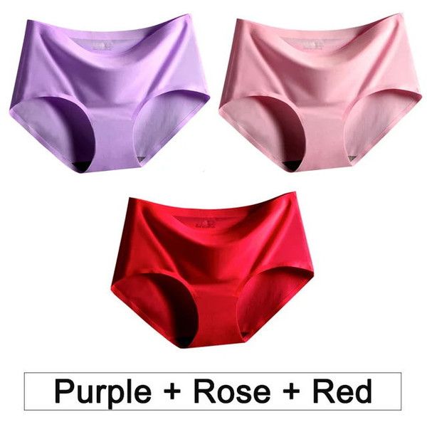 Women Underwear Seamless Panties Sexy Lingerie for Female Underpant Briefs Pantys Intimates Solid Color Big Plus Size Pa