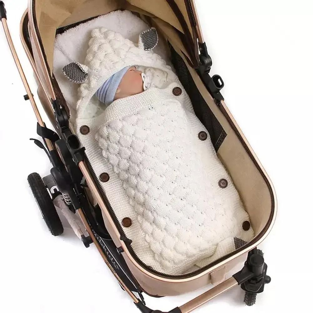 Baby Winter Swaddle Wrap Blanket Knitted Toddler Infant Envelope For Newborn