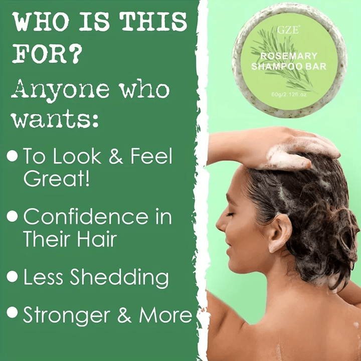 Rosemary Hair Strengthening Shampoo Bar – Nourishes and Revives Weak Hair Naturally