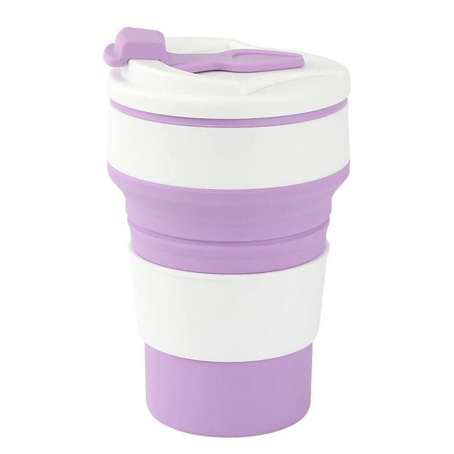350ML Collapsible Cup Silicone Travel Cup Foldable Coffee Mug with Lid
