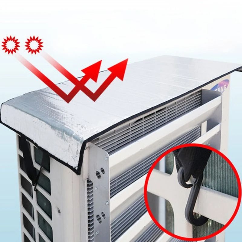 Rainproof Temperature Reducing Air Conditioning Cover Waterproof Sun Proof Heat Insulating Top Protective Cover