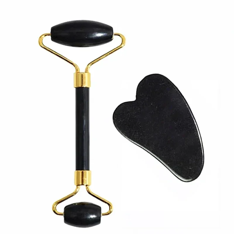 Premium Natural Jade Roller & Face Gua Sha, Stone Body Neck Massager, Eye Care Spa Massage Tools, Anti-Aging Visage