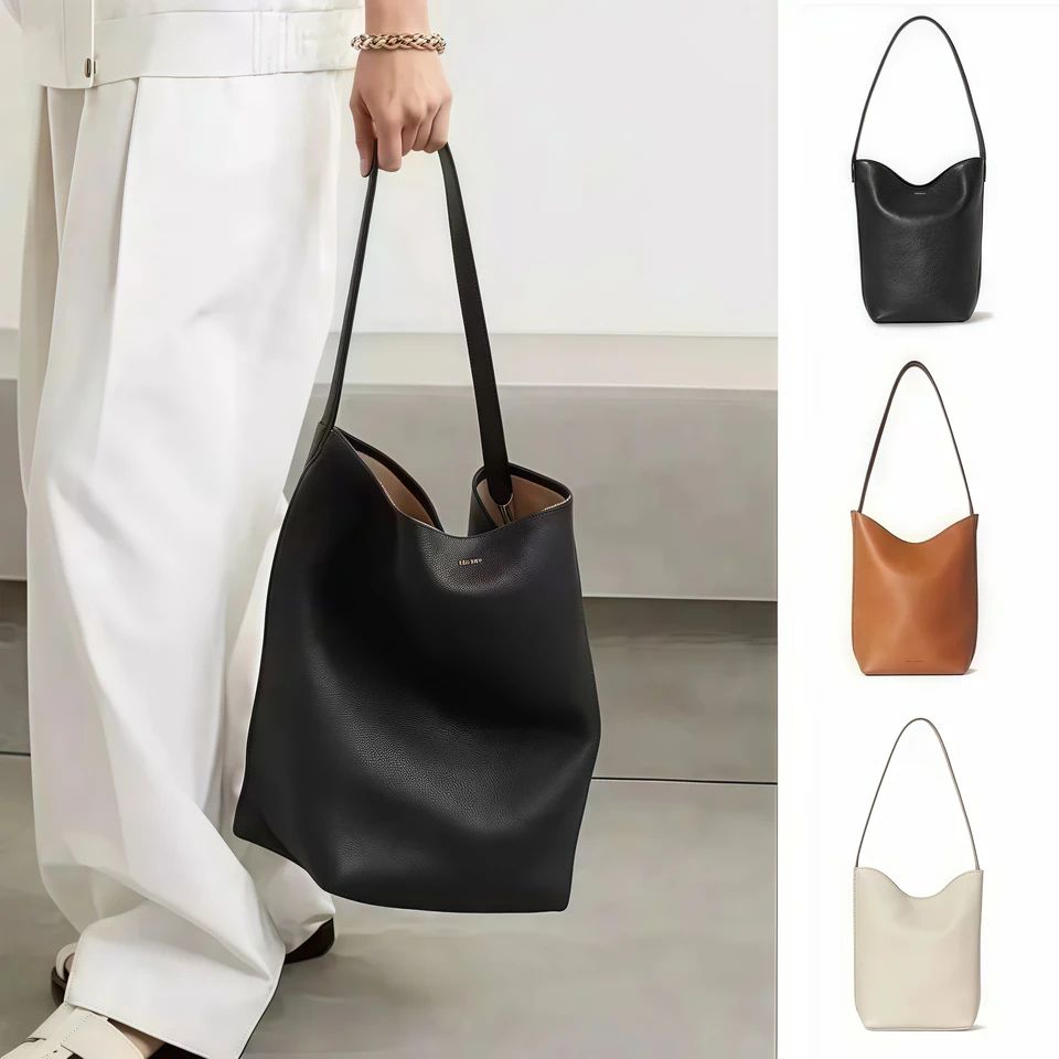 Womens Leather Bucket Tote Bag