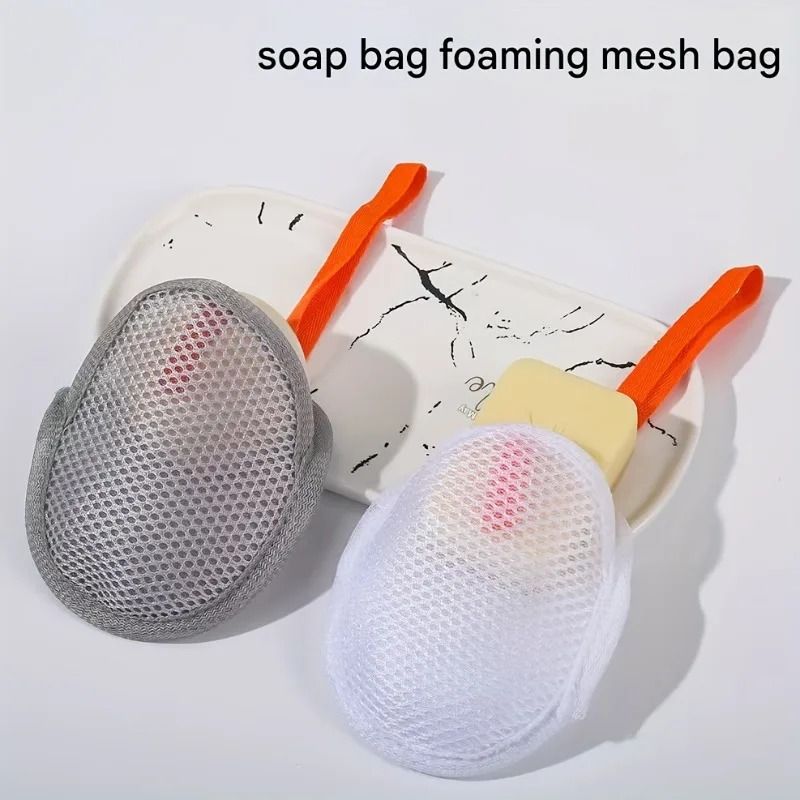 Soap Foaming Net Exfoliating Soap Saver Pouch Mesh Soap Bag with Drawstring