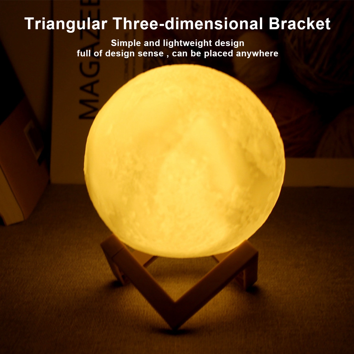 Powered Starry Lamp with Stand, Moon Lamp for Bedroom, Kids Night Light Gift