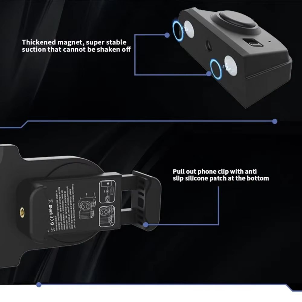 Sleek Selfie Grip and Phone Camera Grip with Detachable Bluetooth Remote