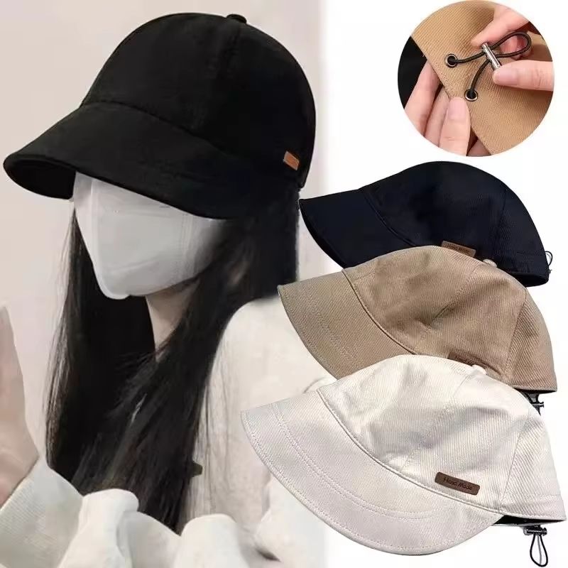 Foldable Women's Wide Brim Summer Sunhat Outdoor Beach Cotton Cap