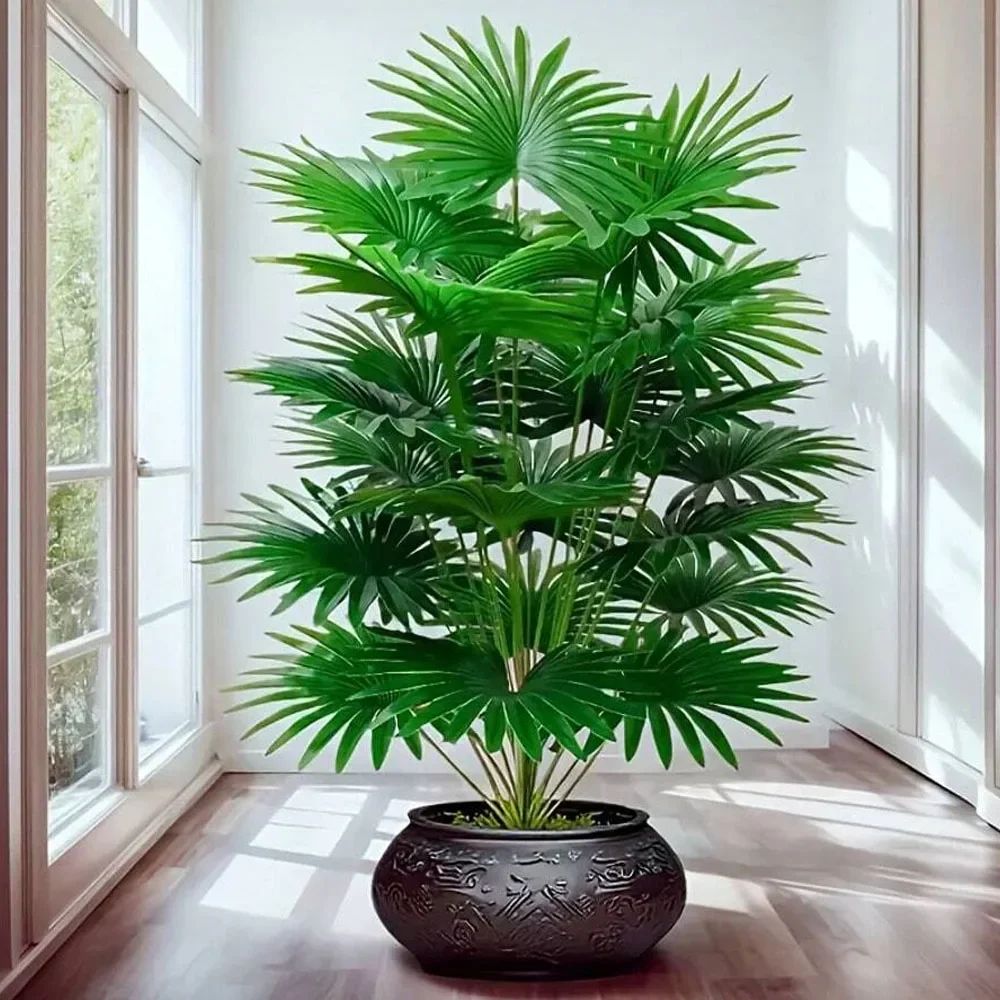 Large Artificial Palm Tree – Realistic Fan Leaf Decorative Indoor Plant for Home & Office