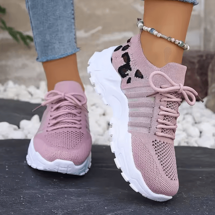 2026 Leopard Print Lightweight Womens Casual Sneakers – Breathable Everyday Shoes