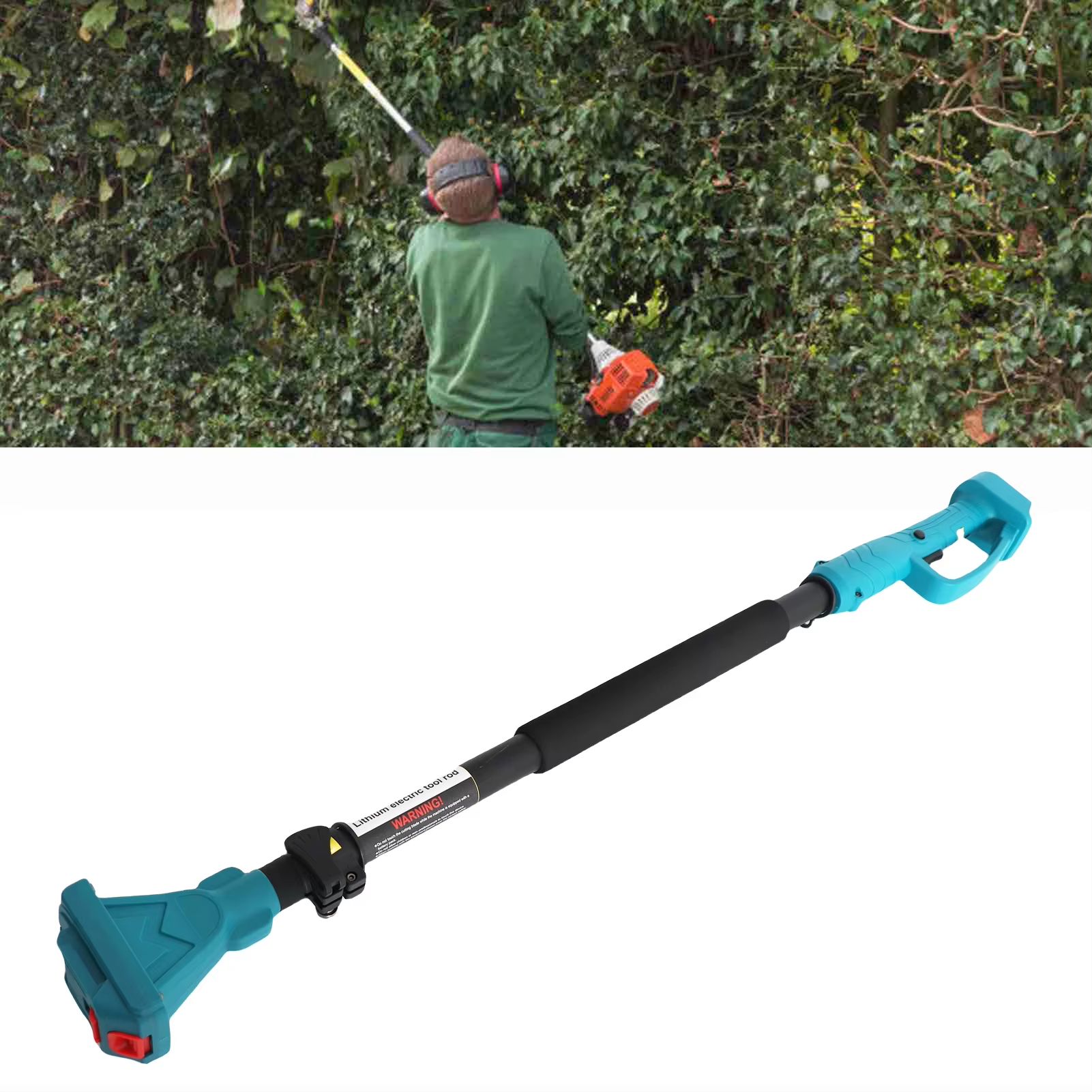 Telescopic Electric Tree Pruner Extension Pole with Rotating Head Adjustable 3.44ft to 4.92ft Garden Tool