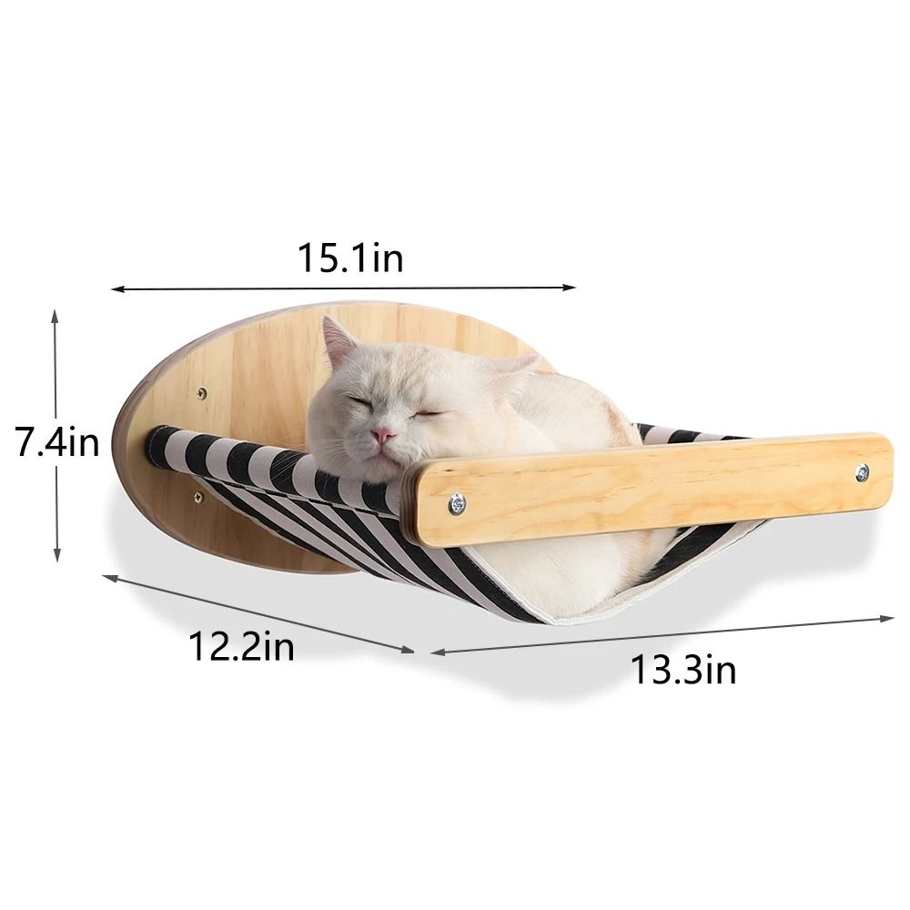 Wall Mounted Cat Climbing Shelf with Sisal Scratching Steps
