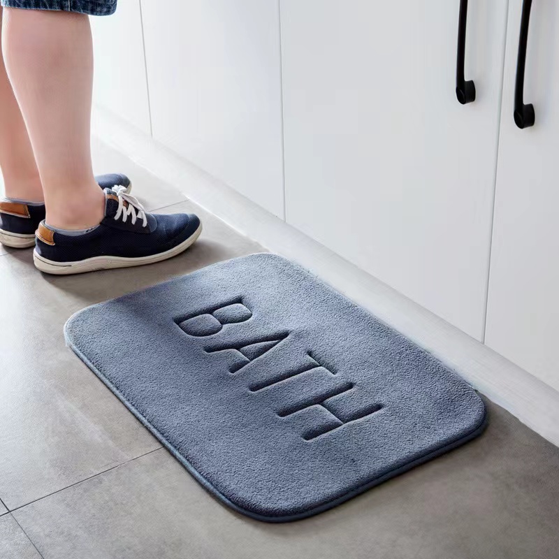 Memory Foam Carpet, Faux Cashmere Anti Slip Mat, Coral Fleece Floor Mat, Super Absorbent Bathroom and Kitchen Rug
