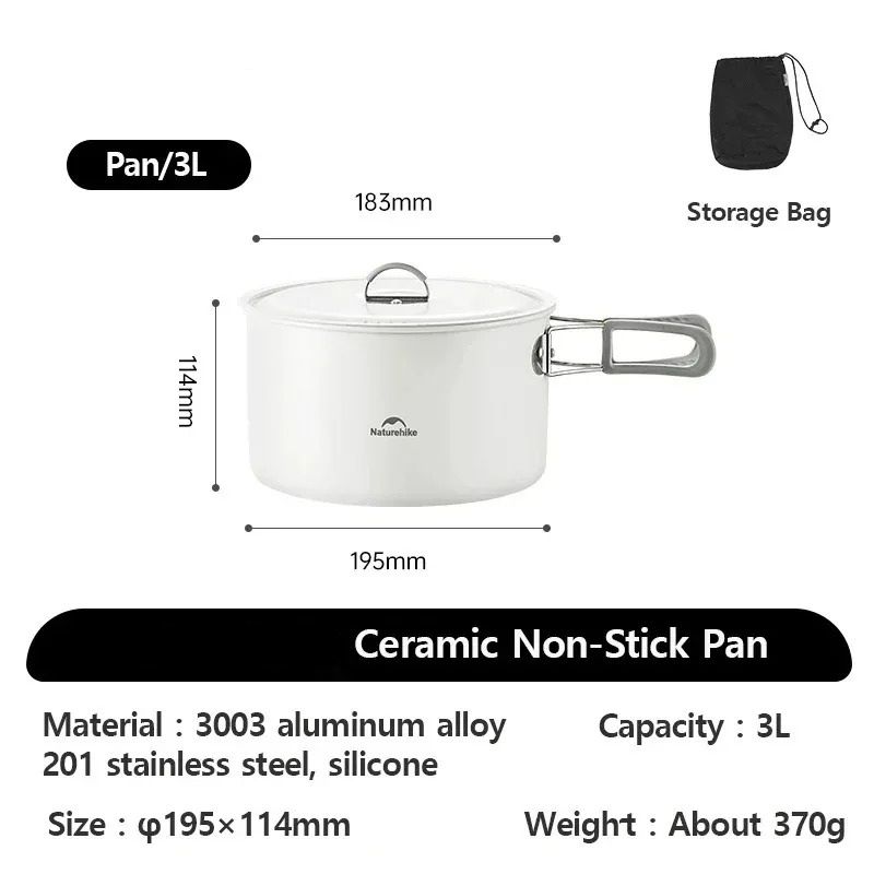 Ceramic Non-Stick Lightweight Camping Cookware Set