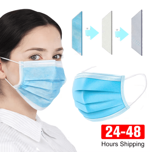 Safe Guard 3 Layer Disposable Face Masks Breathable Anti-Dust Protection with Earloops