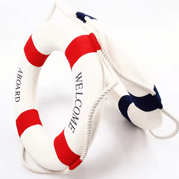 Nautical Welcome Life Buoy Wall Decor – Coastal Beach House Hanging Ornament