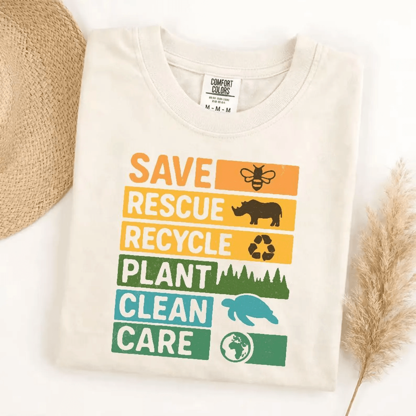 Save Rescue Recycle Plant Shirt Eco Friendly Earth Day Shirt Comfort Colors Nature Tee