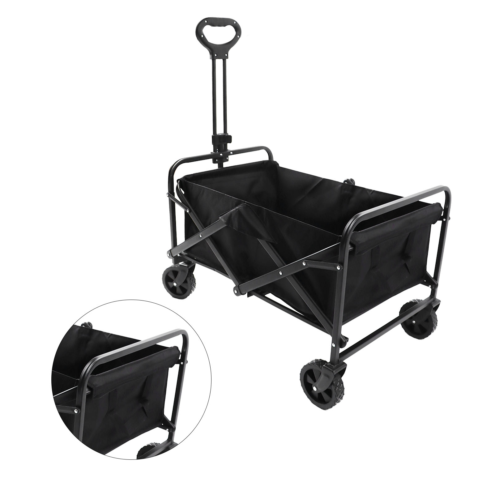 Collapsible Wagon Folding Wagon Cart with All Terrain Wheels and Heavy Duty Utility Capacity