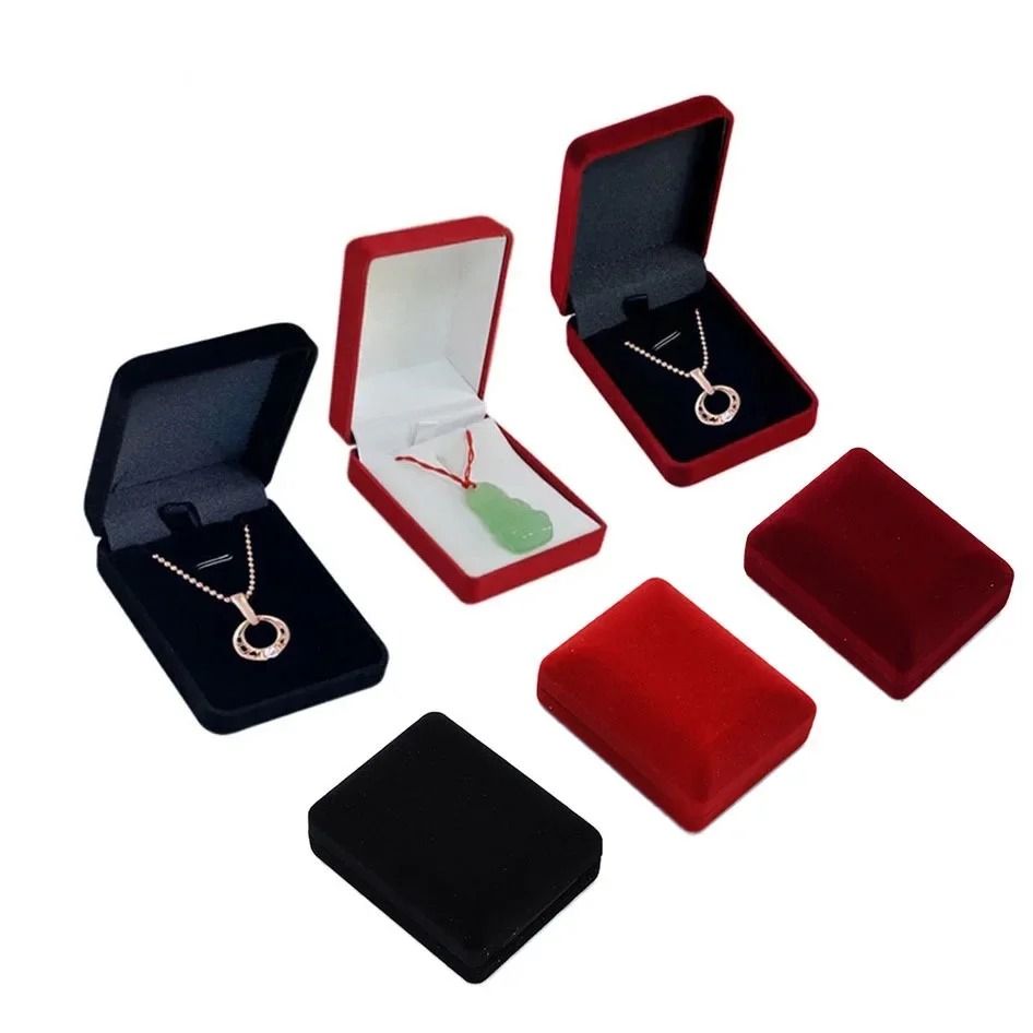 Velvet Jewelry Box for Necklace or Pendant Elegant Gift Packaging