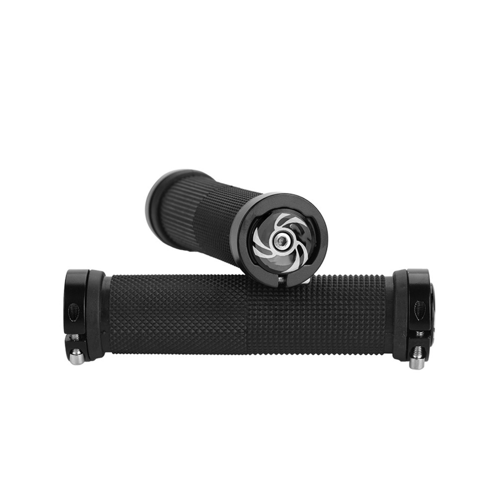 Ergonomic Handlebar Grip, Non-Slip Bicycle Grip Rubber, Aluminum Alloy Lock-On Bike Handlebar Cover